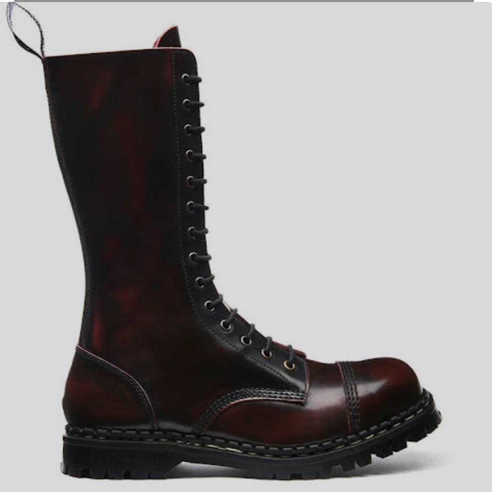 GRIPFAST Burgundy Rub-Off 14 Eye Steel Toe Capped Derby Boot